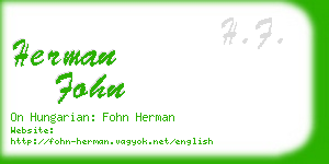 herman fohn business card